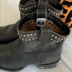 Frye Black Leather Western Boot size 38.5
